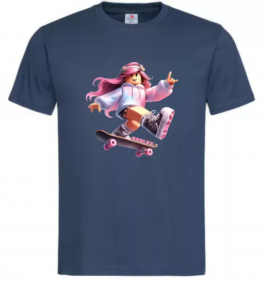 Мужская футболка Skater girl Roblox Темно-синий фото