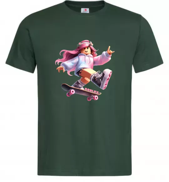 Мужская футболка Skater girl Roblox Темно-зеленый фото