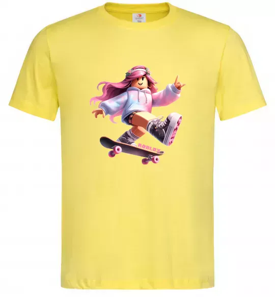 Мужская футболка Skater girl Roblox Лимонный фото
