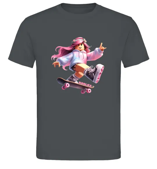 Мужская футболка Skater girl Roblox Графит фото