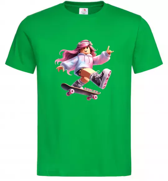 Мужская футболка Skater girl Roblox Зеленый фото