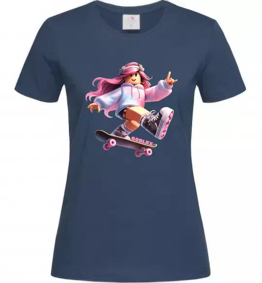 Женская футболка Skater girl Roblox Темно-синий фото