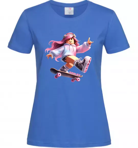 Женская футболка Skater girl Roblox Ярко-синий фото