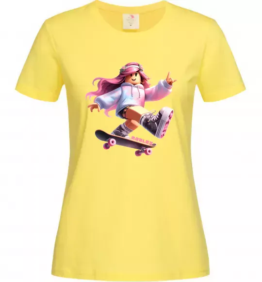 Женская футболка Skater girl Roblox Лимонный фото