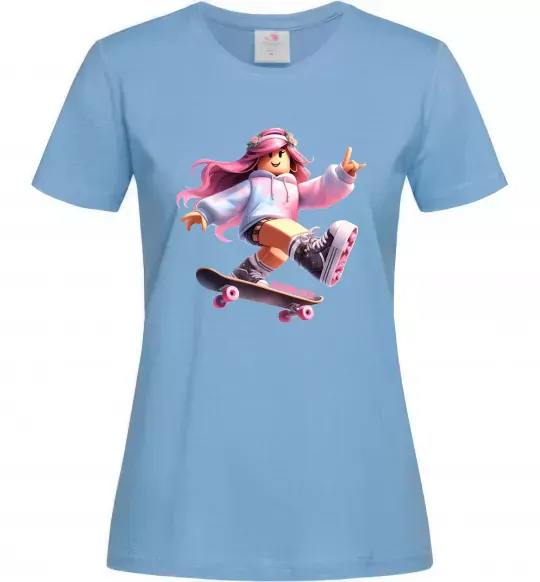 Женская футболка Skater girl Roblox Голубой фото