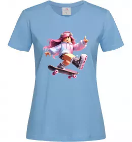 Жіноча футболка Skater girl Roblox Блакитний фото
