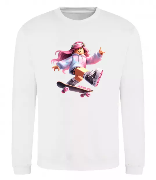 Світшот Skater girl Roblox Білий фото