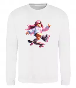 Свитшот Skater girl Roblox Белый фото
