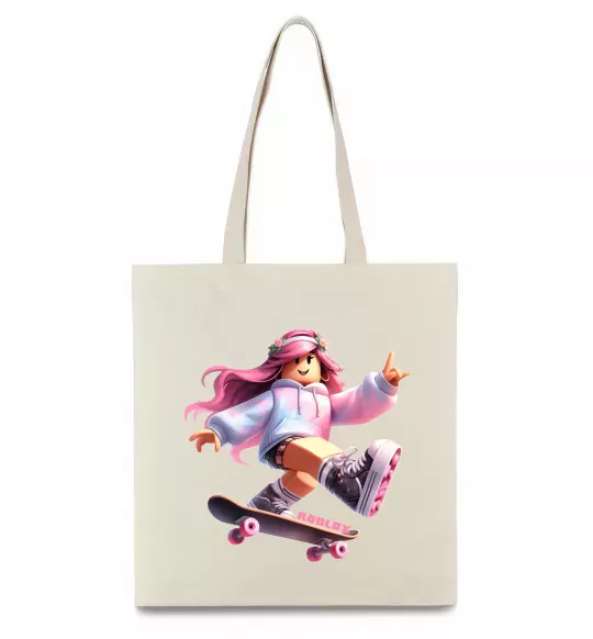 Эко-сумка Skater girl Roblox Бежевый фото