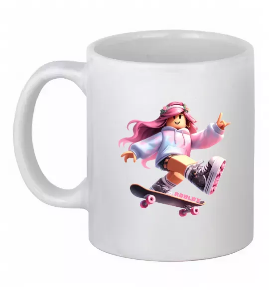 Чашка керамическая Skater girl Roblox Белый фото