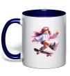 Чашка с цветной ручкой Skater girl Roblox Глубокий темно-синий фото