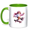 Чашка з кольоровою ручкою Skater girl Roblox Лаймовий фото