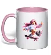 Чашка с цветной ручкой Skater girl Roblox Нежно розовый фото