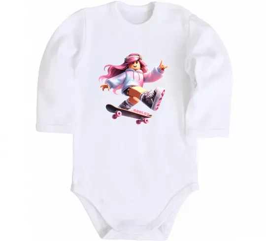 Детский боди Skater girl Roblox Белый фото