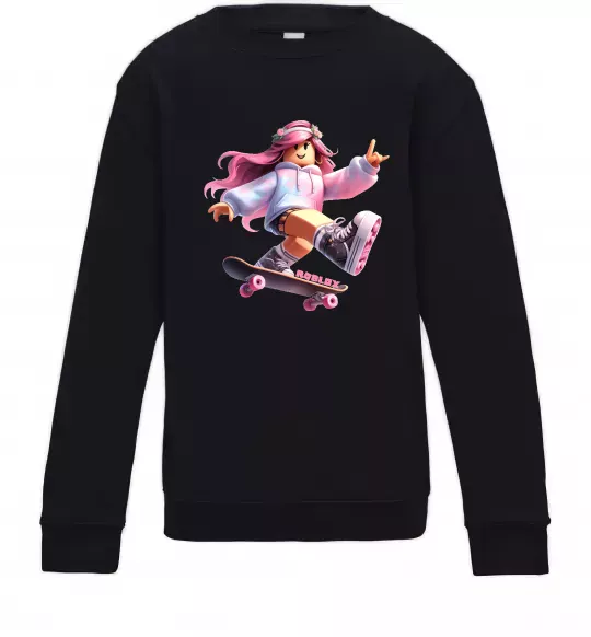 Детский Свитшот Skater girl Roblox Черный фото