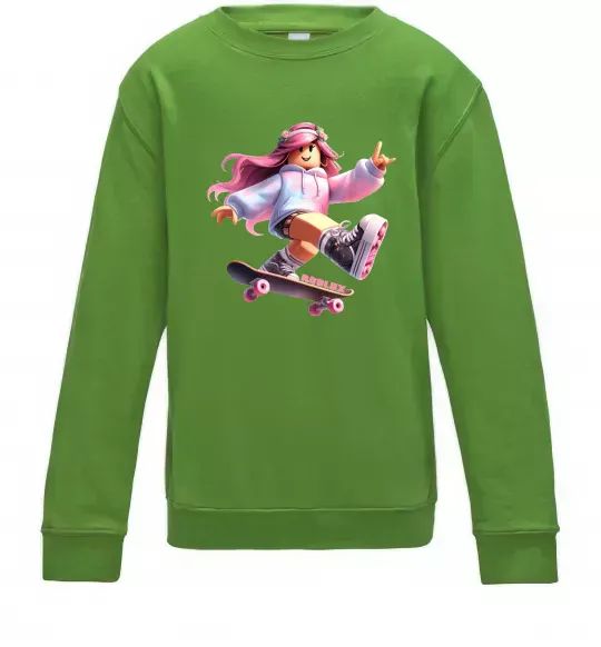 Детский Свитшот Skater girl Roblox Лаймовый фото