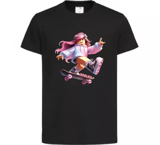Дитяча футболка Skater girl Roblox Чорний фото