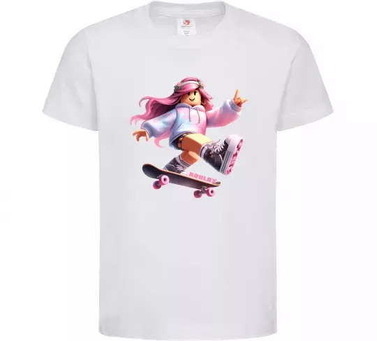 Дитяча футболка Skater girl Roblox Білий фото