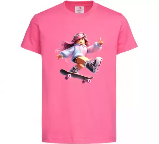 Дитяча футболка Skater girl Roblox Яскраво-рожевий фото