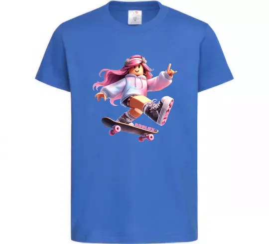 Дитяча футболка Skater girl Roblox Яскраво-синій фото