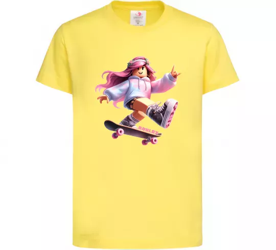 Дитяча футболка Skater girl Roblox Лимонний фото