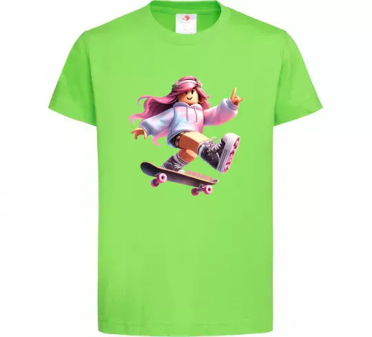 Дитяча футболка Skater girl Roblox Лаймовий фото