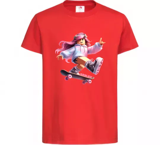 Дитяча футболка Skater girl Roblox Червоний фото