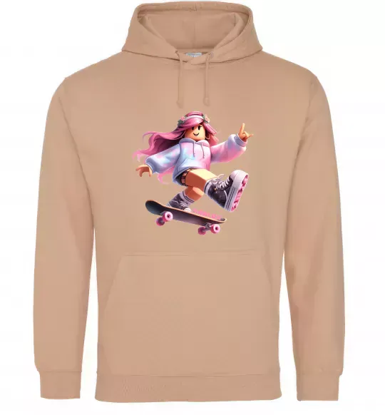 Мужская толстовка (худи) Skater girl Roblox Песочный фото