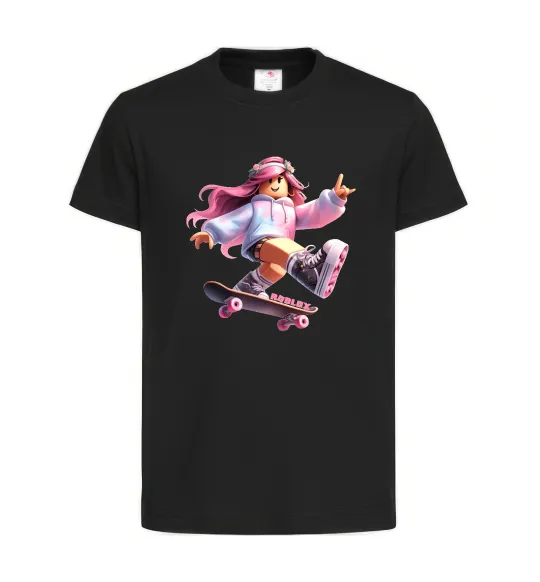 Детская футболка Skater girl Roblox Черный фото