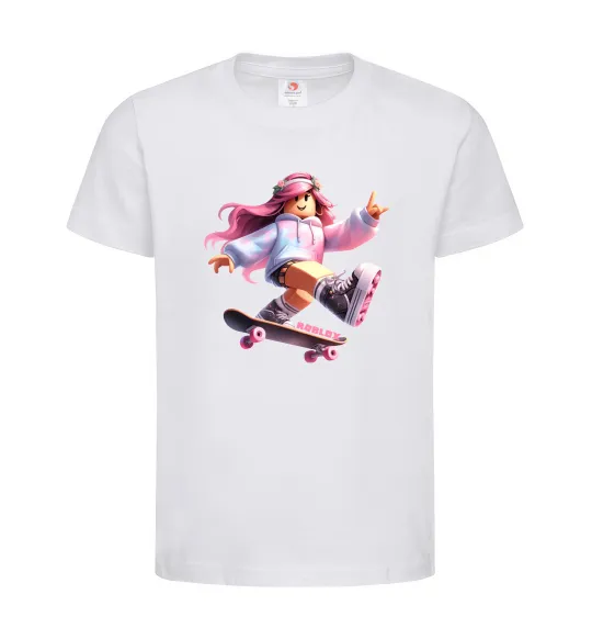Детская футболка Skater girl Roblox Белый фото