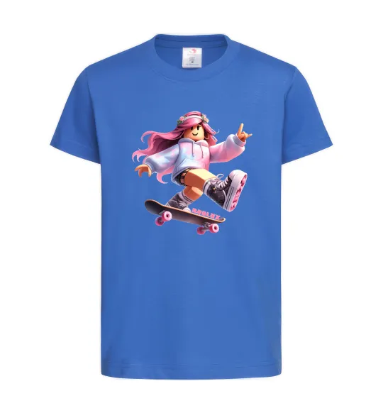 Детская футболка Skater girl Roblox Ярко-синий фото