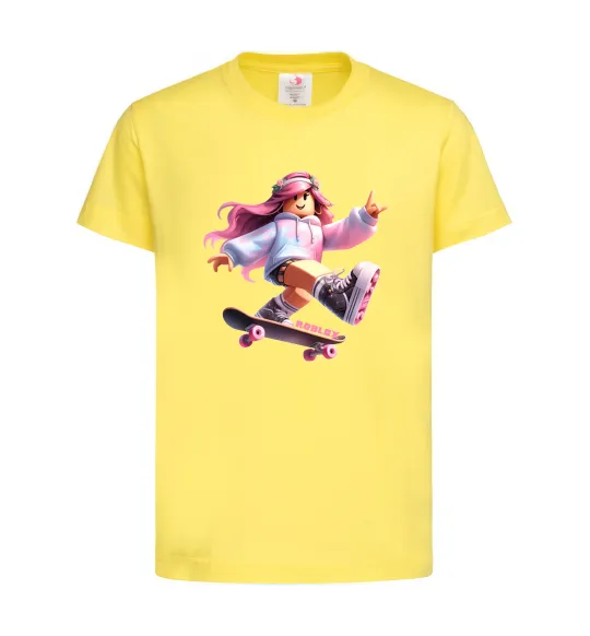 Детская футболка Skater girl Roblox Лимонный фото