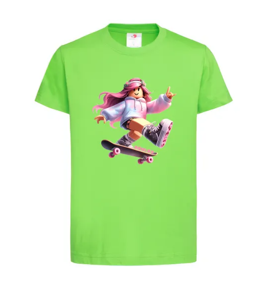 Детская футболка Skater girl Roblox Лаймовый фото