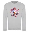 Світшот Skater girl Roblox Сірий меланж фото