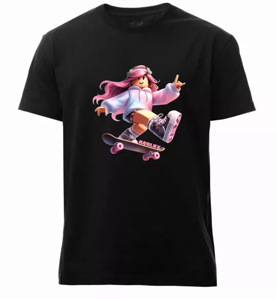Мужская премиум футболка Skater girl Roblox Черный фото