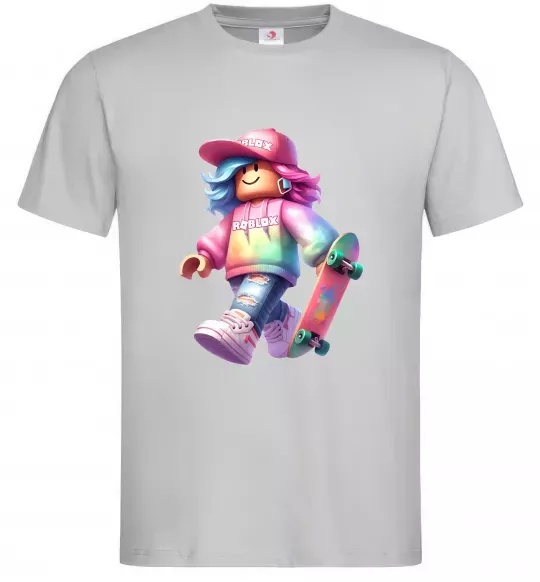 Мужская футболка Skate girl Серый фото
