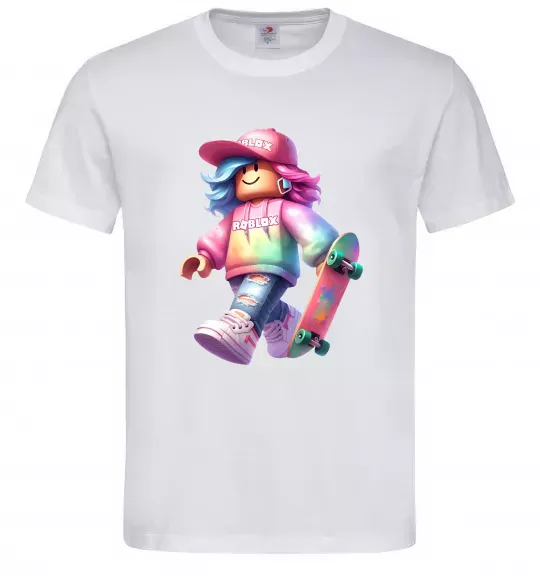 Мужская футболка Skate girl Белый фото