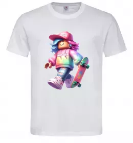 Мужская футболка Skate girl Белый фото