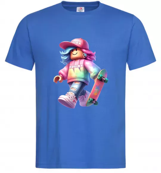 Мужская футболка Skate girl Ярко-синий фото