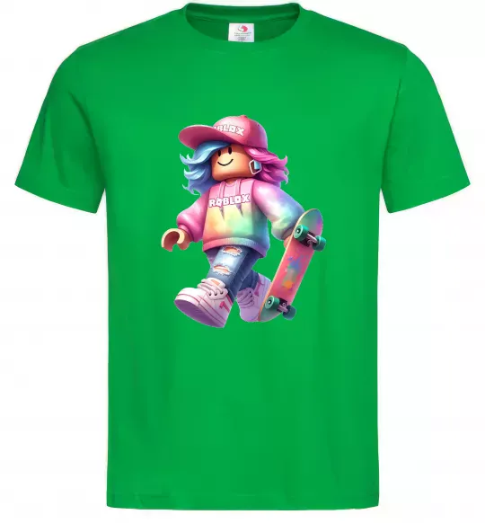 Мужская футболка Skate girl Зеленый фото