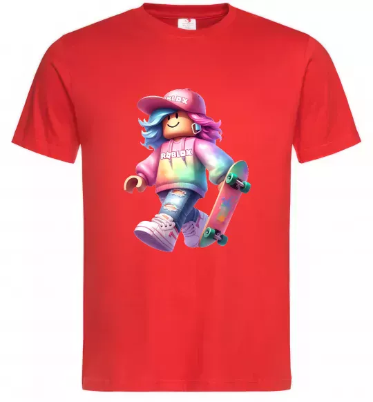 Мужская футболка Skate girl Красный фото