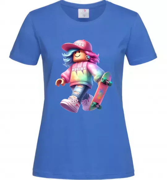 Женская футболка Skate girl Ярко-синий фото