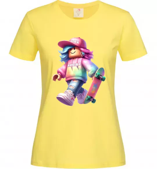 Женская футболка Skate girl Лимонный фото