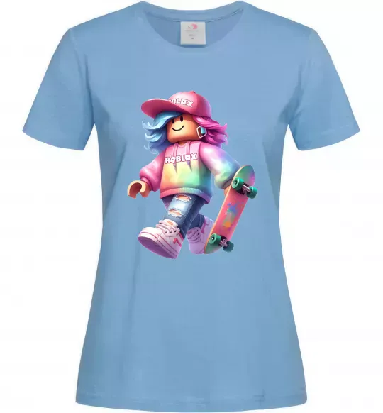 Женская футболка Skate girl Голубой фото