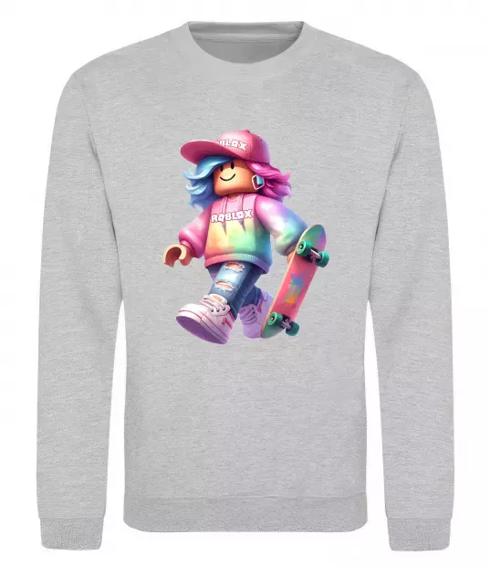 Свитшот Skate girl Серый меланж фото