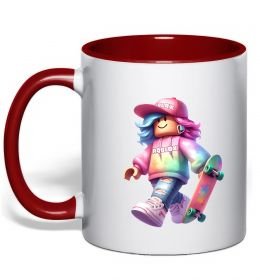 Чашка з кольоровою ручкою Skate girl