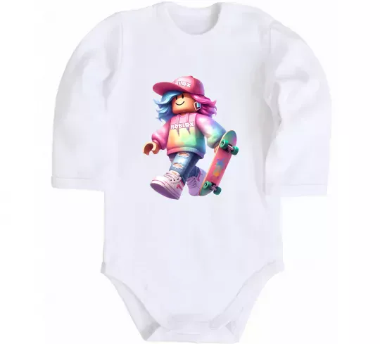 Детский боди Skate girl Белый фото