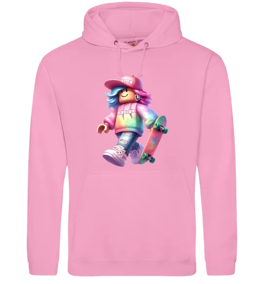 Мужская толстовка (худи) Skate girl Розовый фото