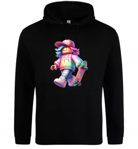 Чоловіча толстовка (худі) Skate girl Чорний фото