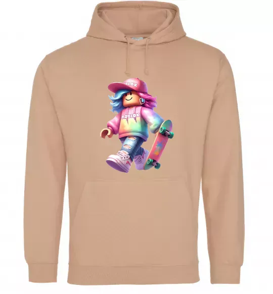Женская толстовка (худи) Skate girl Песочный фото